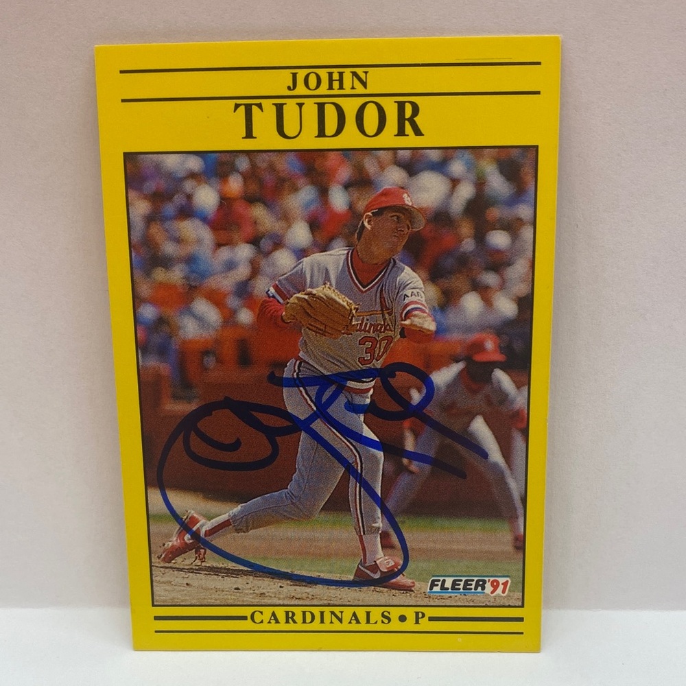 1991 Fleer John Tudor Cardinals In Person Autograph #651 (069)